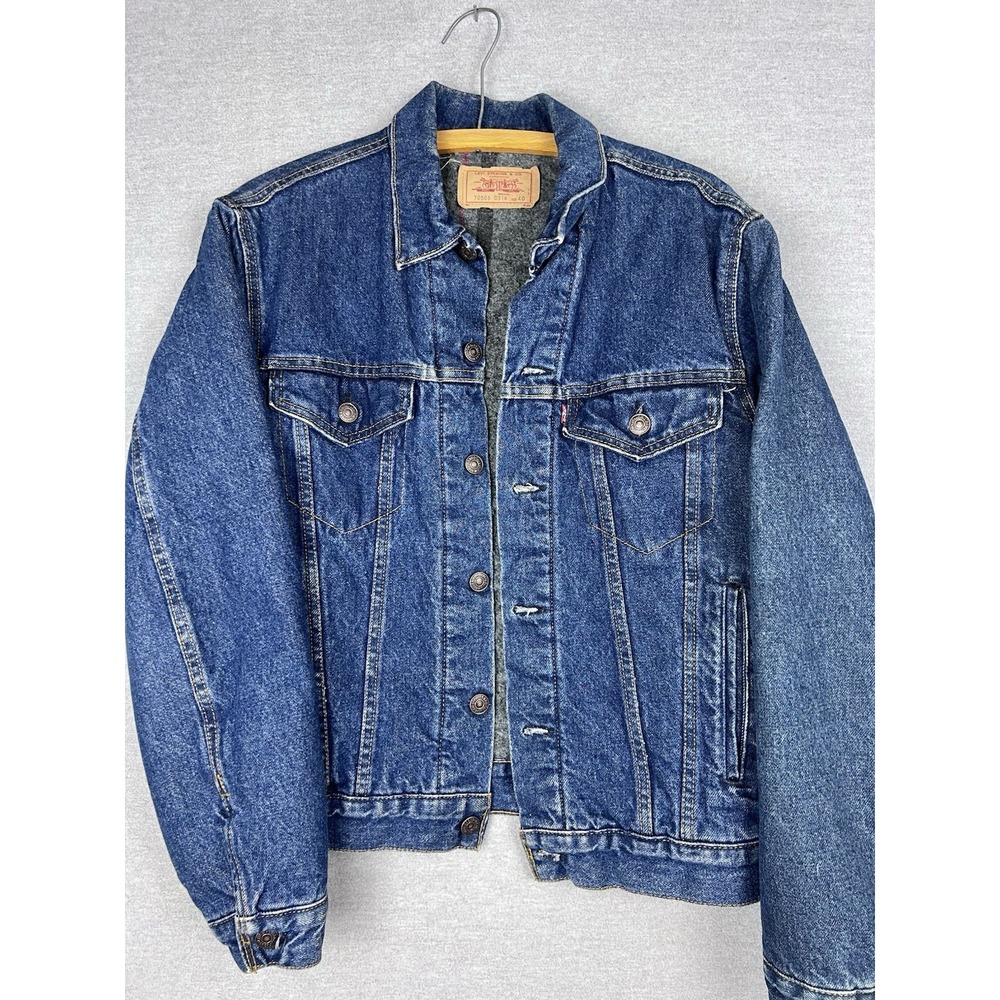 Levi's Men's Vintage Dark Wash Blanket Lined Denim Jacket Size 40 70s